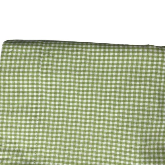 Pottery Barn Curtains Green Gingham Panels Drapes - Picture 1 of 6